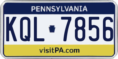 PA license plate KQL7856