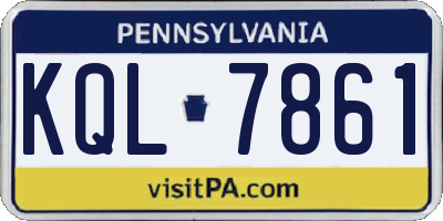 PA license plate KQL7861