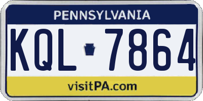 PA license plate KQL7864