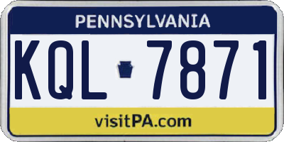 PA license plate KQL7871