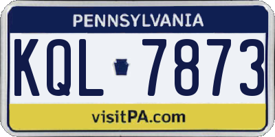 PA license plate KQL7873
