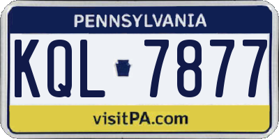 PA license plate KQL7877