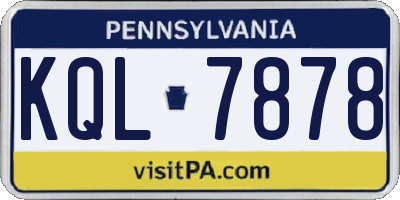 PA license plate KQL7878