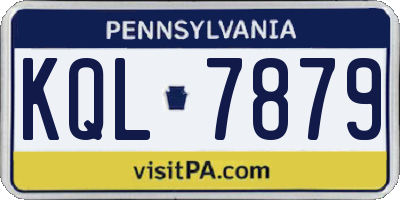 PA license plate KQL7879