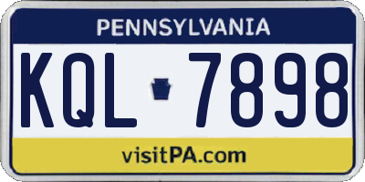 PA license plate KQL7898