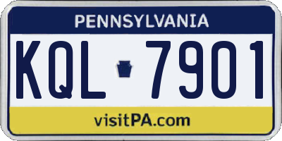 PA license plate KQL7901