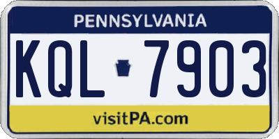 PA license plate KQL7903