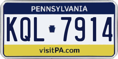 PA license plate KQL7914