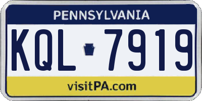PA license plate KQL7919