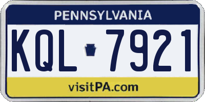 PA license plate KQL7921