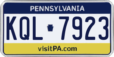 PA license plate KQL7923