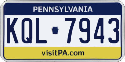 PA license plate KQL7943