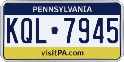 PA license plate KQL7945