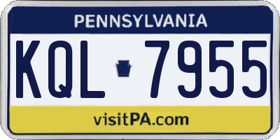 PA license plate KQL7955