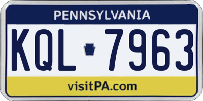 PA license plate KQL7963