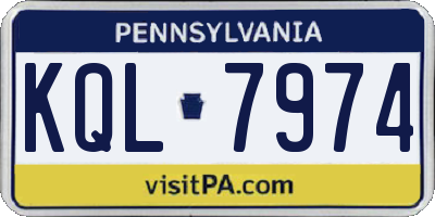 PA license plate KQL7974