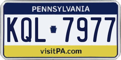 PA license plate KQL7977
