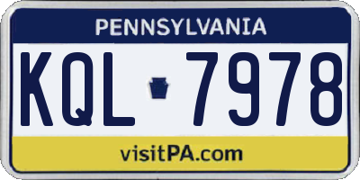 PA license plate KQL7978
