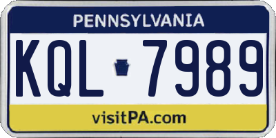 PA license plate KQL7989