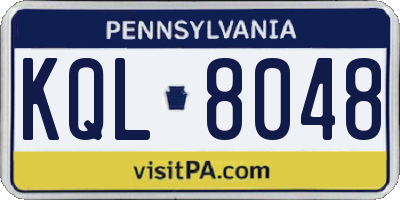 PA license plate KQL8048