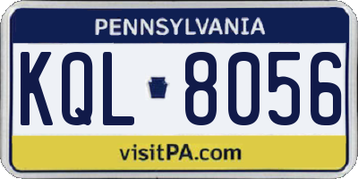 PA license plate KQL8056