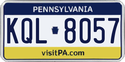 PA license plate KQL8057