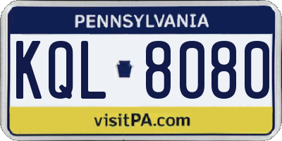 PA license plate KQL8080