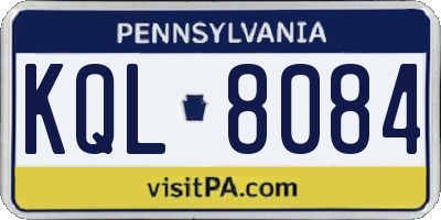 PA license plate KQL8084
