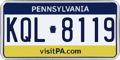 PA license plate KQL8119