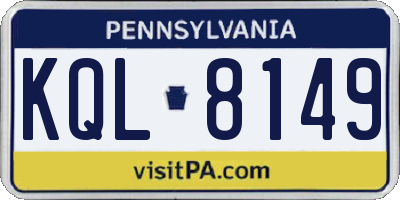 PA license plate KQL8149