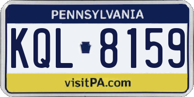 PA license plate KQL8159