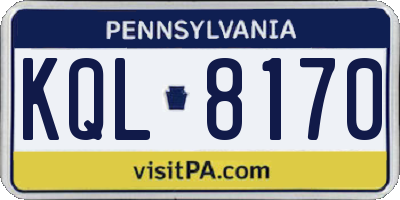 PA license plate KQL8170