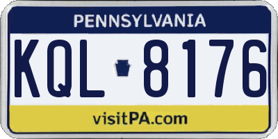 PA license plate KQL8176