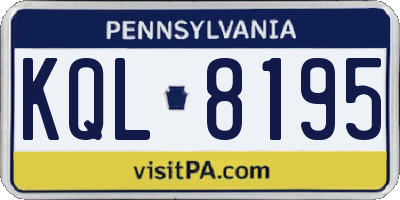 PA license plate KQL8195