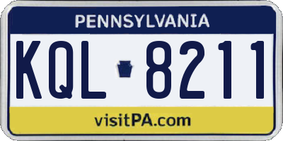 PA license plate KQL8211