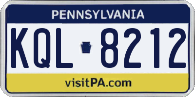 PA license plate KQL8212