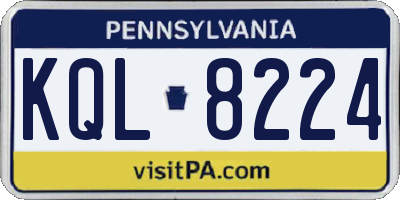 PA license plate KQL8224