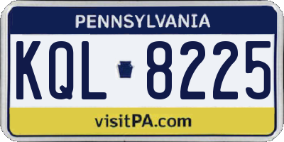PA license plate KQL8225