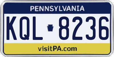 PA license plate KQL8236