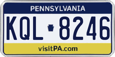 PA license plate KQL8246