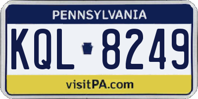 PA license plate KQL8249