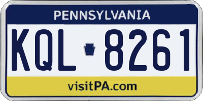 PA license plate KQL8261