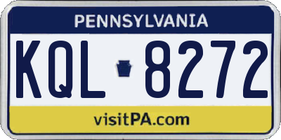 PA license plate KQL8272
