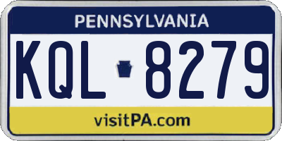 PA license plate KQL8279