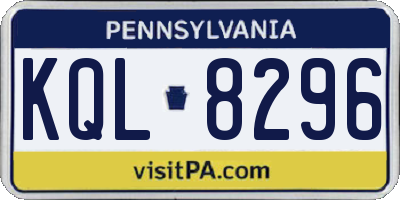 PA license plate KQL8296