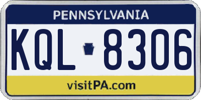 PA license plate KQL8306