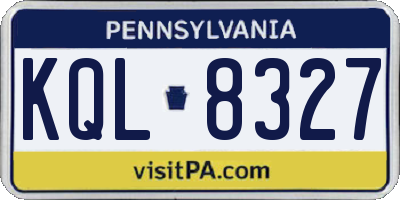 PA license plate KQL8327