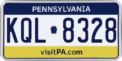 PA license plate KQL8328