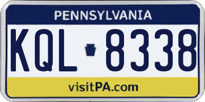 PA license plate KQL8338