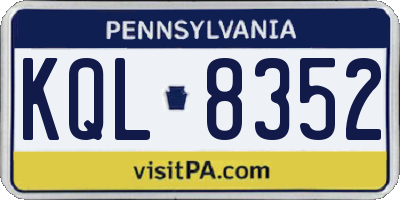 PA license plate KQL8352
